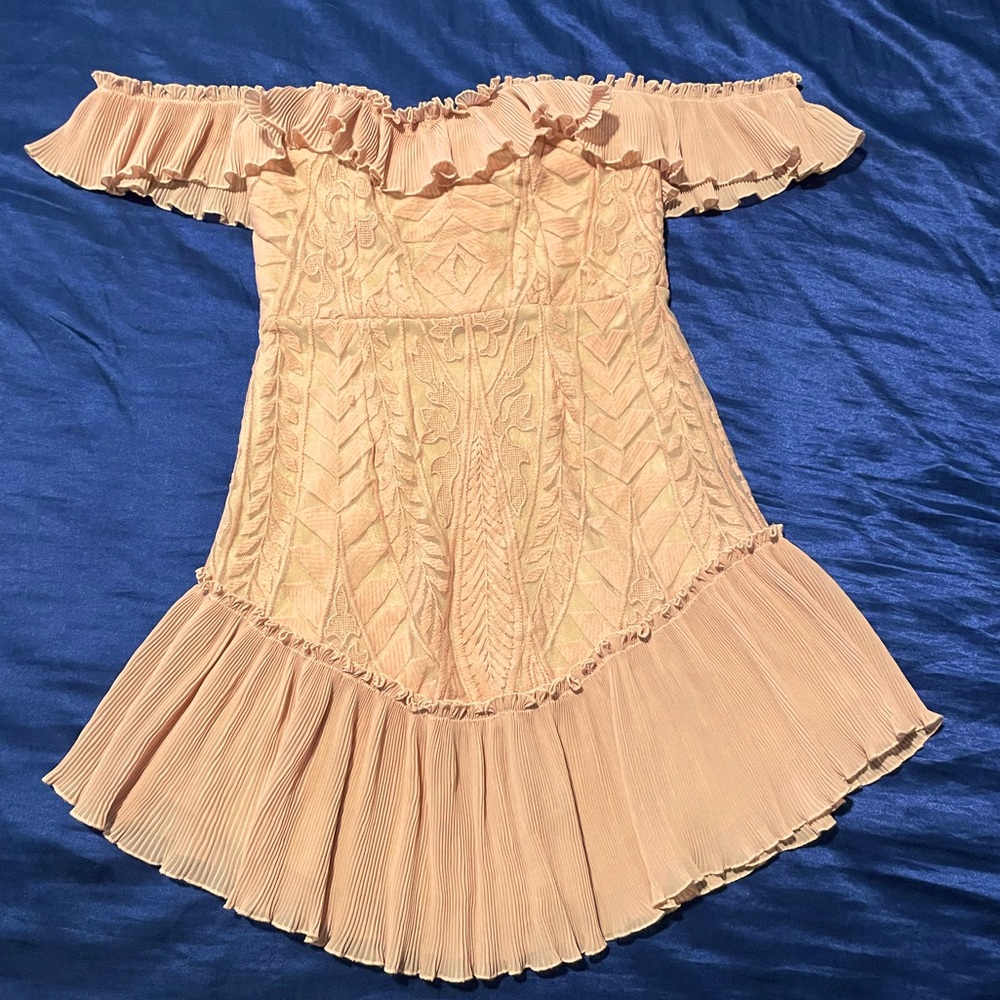 Pink off shoulder dress